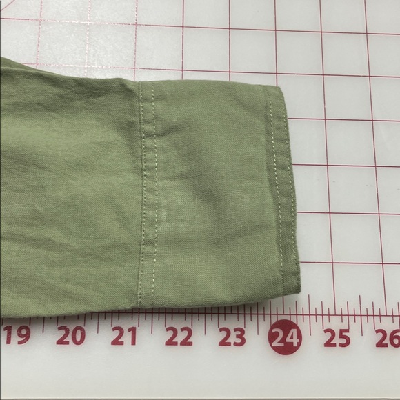 ABERCROMBIE & FITCH Career Preppy 100% Cotton Olive Long SLV Belted Shirtdress M - Picture 12 of 16